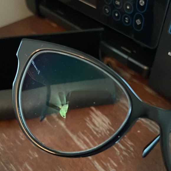 Prada VPR 01U 1AB-101 black gloss cat eye eyeglasses with black logo hard case - Picture 11 of 16